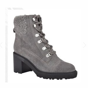 NEW MARC FISHER LAKYNN LACE UP HIKER BOOTIE